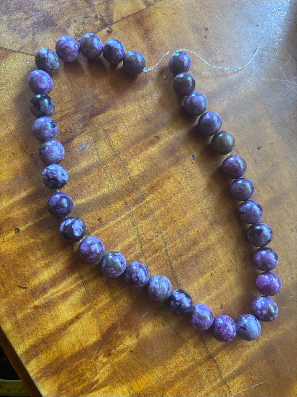 Natural Purple Jasper Bead Strand • Boho Artisan Jewelry Making